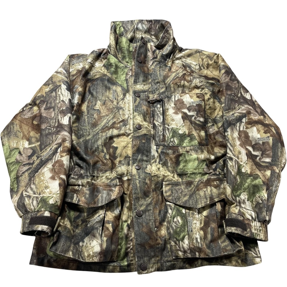Cabela's Jacket Mens XL Brown Camo Dry-Plus Waterproof Insulated Hunting Fleece